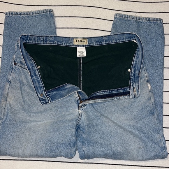 Vintage L.L. Bean Fleece Lined Denim Jeans Mens Size 37 - Picture 1 of 13